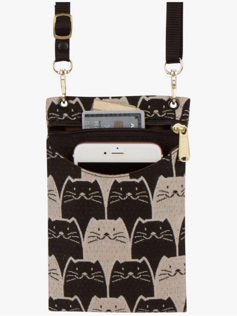 DANNY K Cat Print Crossbody CellPhone Bag